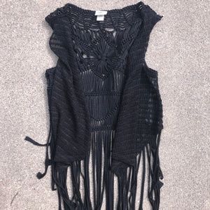 Buckle Black Lace Vest